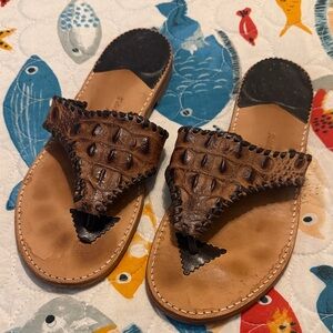 Palm Beach Sandals Crocodile leather Sandals- sz 10